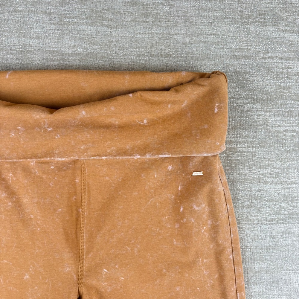 PINK Victoria's Secret Foldover Flare Leggings Womens L Desert Ochre EUC Y2K